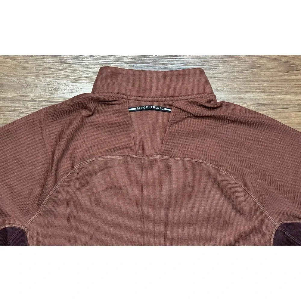 Nike Trail Mens Dri-FIT Half Zip Running Pullover Brown (FV9994-218) Sz S